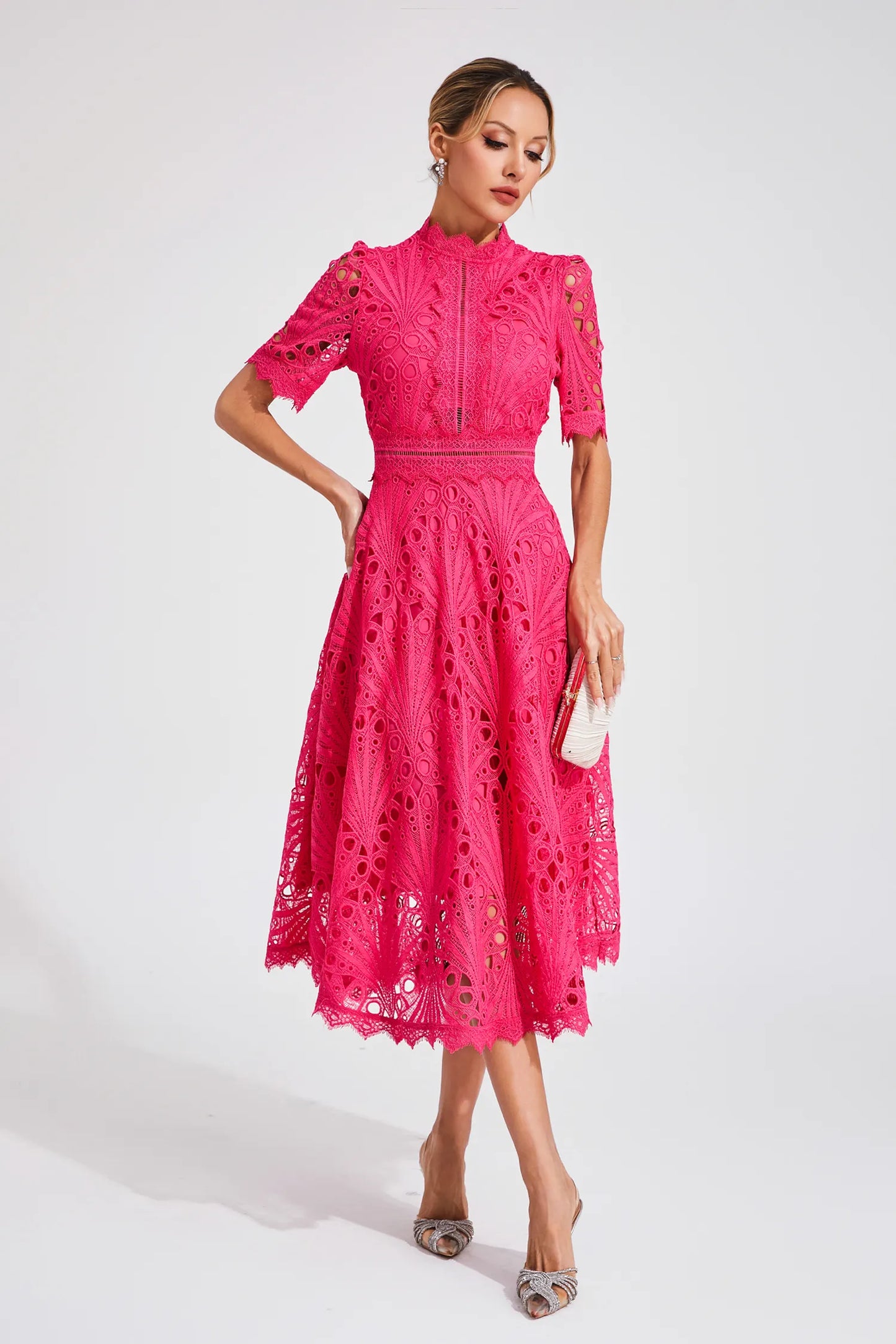 Lexi | Elegant Lace Midi Dress for Women