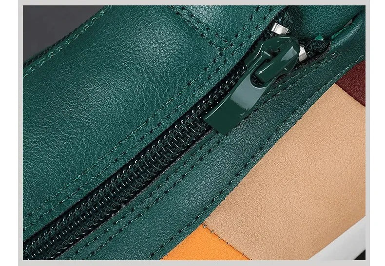 Men’s Slip-On Sneakers With Side Zipper And Multi-Panel Upper